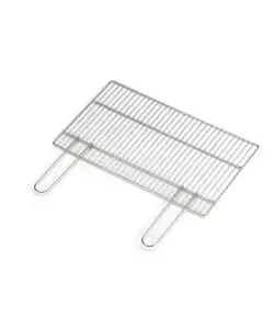 GRATICOLA TONDINO PER BARBECUE OMPAGRILL IN ACCIAIO CON MANICI RICHIUDIBILI 68X40 CM